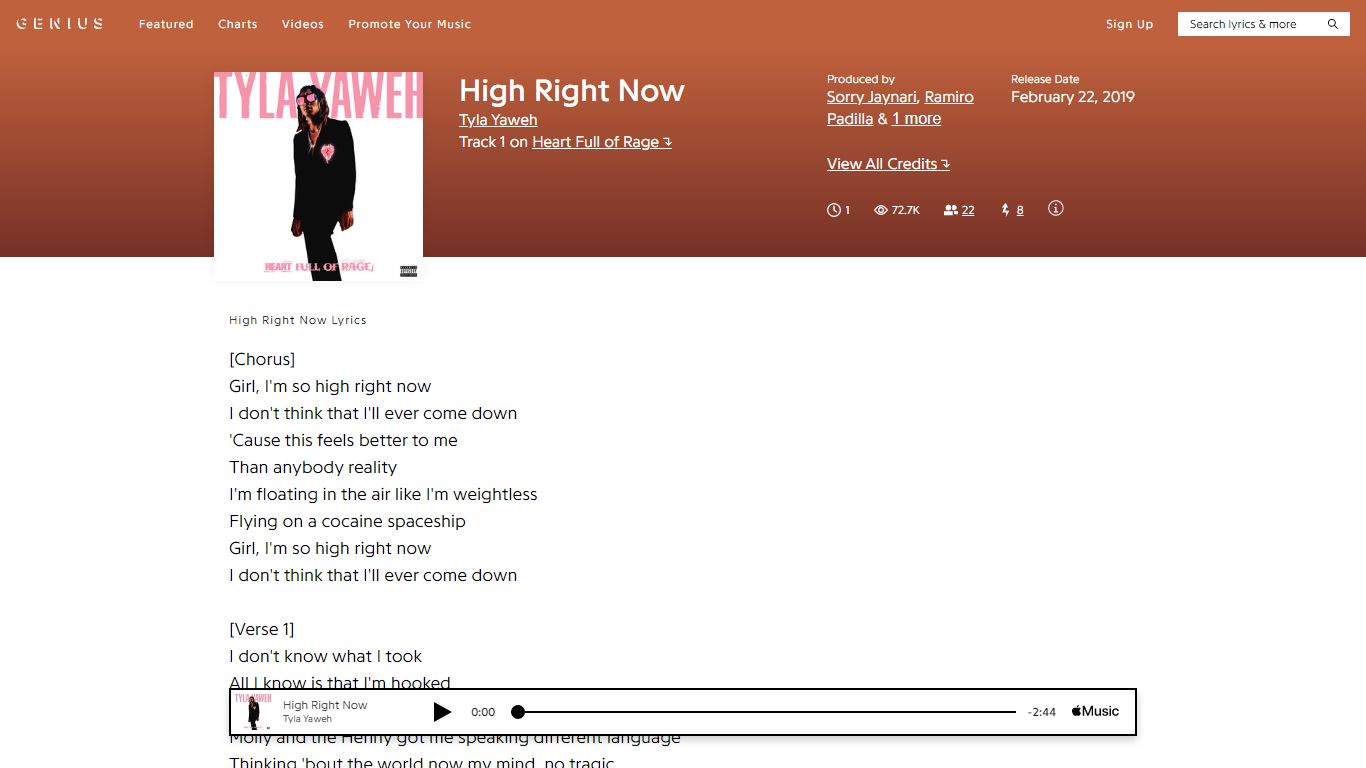 Tyla Yaweh – High Right Now Lyrics | Genius Lyrics