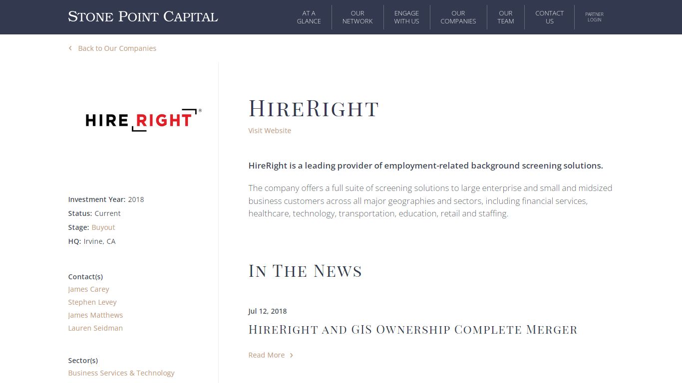 HireRight - Stone Point Capital